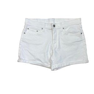 *Levis White Denim Jean Shorts Womens Size 30 Stretch Cuffed Summer Casual